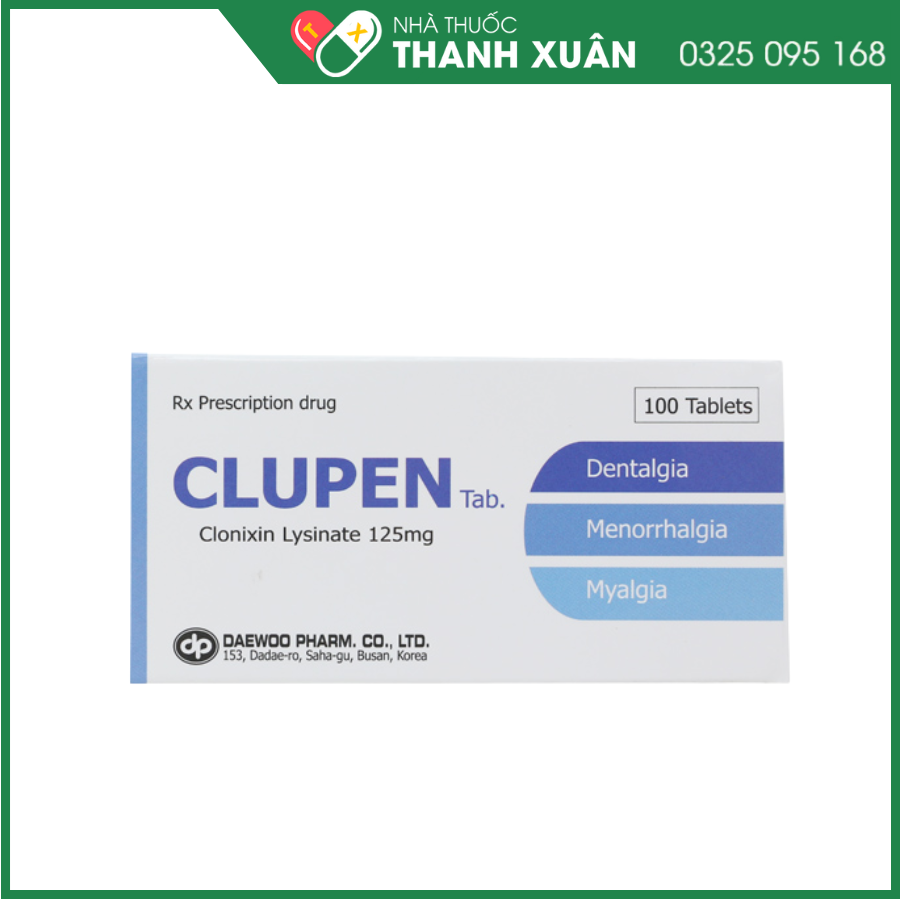 Clupen 125mg giảm đau, kháng viêm xương khớp (10 vỉ x 10 viên)